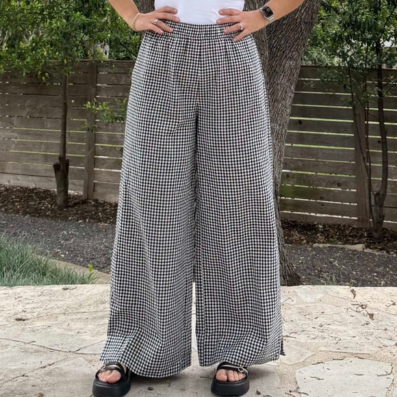 Shiny By Nature Black Gingham Picnic Pants - Picture 1 of 4
